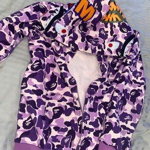 Bape Hoodie Zip-Up (Light Purple / Lavender)